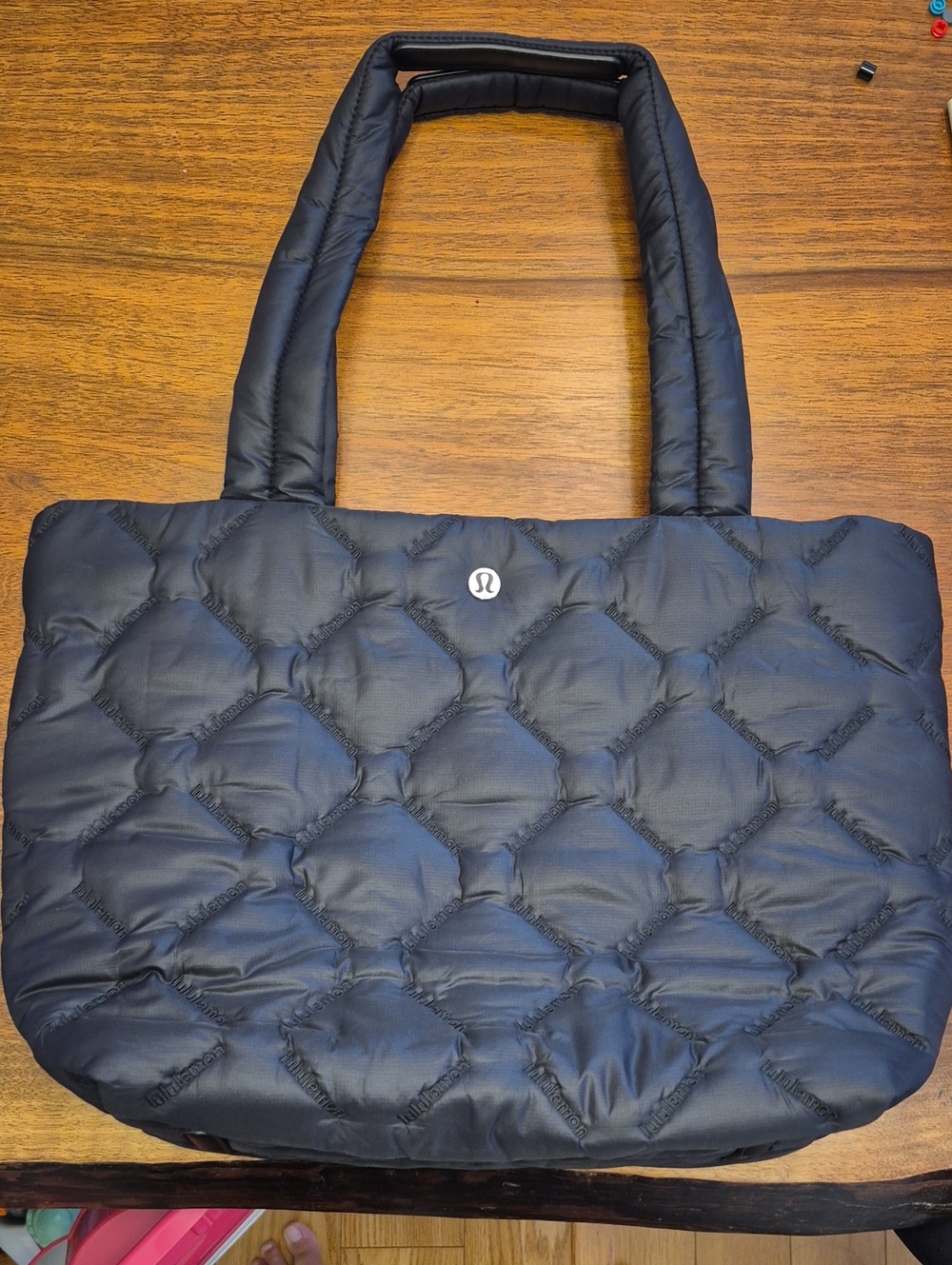 lululemon athletica Black Quilted Puffer Tote